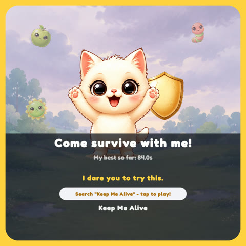 Shareable invite card: Come survive with me