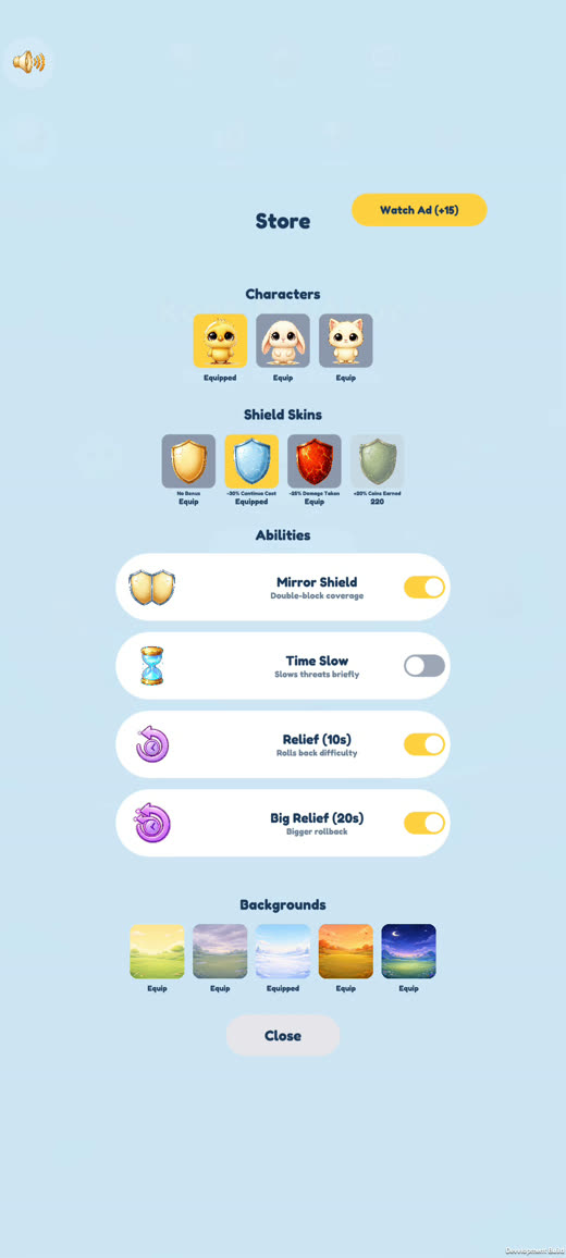In-game store screen